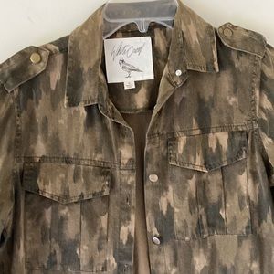 White Crow cotton camo button down shirt